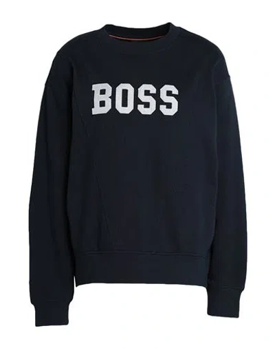 Hugo Boss Boss Woman Sweatshirt Navy Blue Size L Cotton