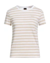 Hugo Boss Boss Woman T-shirt Beige Size M Cotton In Neutral