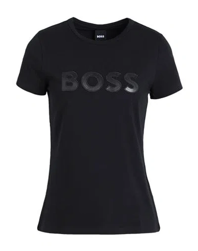 Hugo Boss Boss Woman T-shirt Black Size Xl Cotton, Elastane