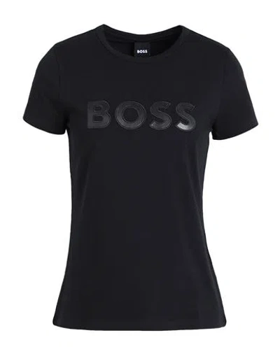 Hugo Boss Boss Woman T-shirt Black Size M Cotton, Elastane In 001