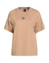 Hugo Boss Boss Woman T-shirt Camel Size L Cotton, Elastane In Brown