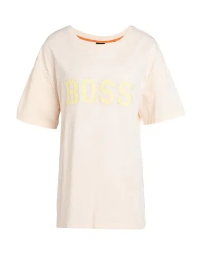 Hugo Boss Boss Woman T-shirt Cream Size L Cotton In White