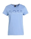 HUGO BOSS BOSS WOMAN T-SHIRT LIGHT BLUE SIZE XL COTTON