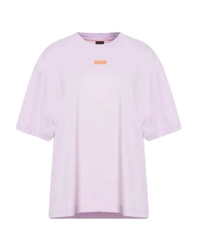 Hugo Boss Boss Woman T-shirt Lilac Size M Cotton In Purple