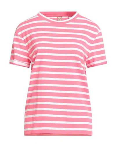 Hugo Boss Boss Woman T-shirt Magenta Size M Cotton, Linen, Elastane In Pink