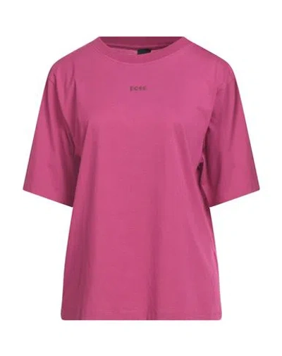 Hugo Boss Boss Woman T-shirt Mauve Size M Cotton, Elastane In Purple