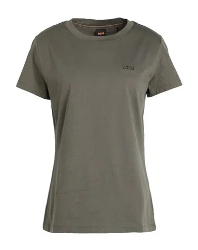 Hugo Boss Boss Woman T-shirt Military Green Size Xl Cotton In Green