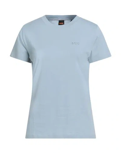 Hugo Boss Boss Woman T-shirt Sky Blue Size M Cotton