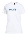 Hugo Boss Boss Woman T-shirt White Size L Cotton In Gray