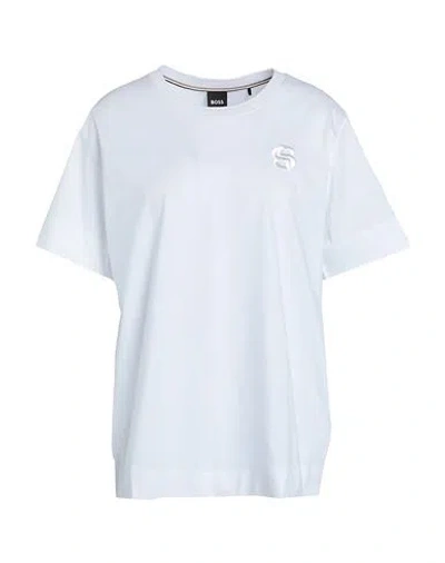Hugo Boss Boss Woman T-shirt White Size L Cotton, Elastane