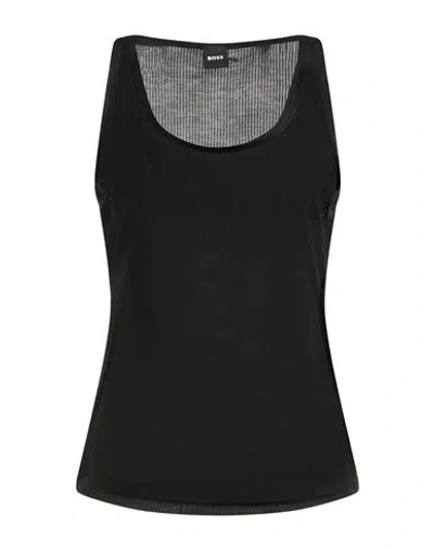 Hugo Boss Boss Woman Tank Top Black Size M Lyocell, Viscose