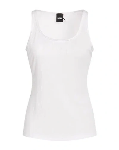 Hugo Boss Boss Woman Tank Top White Size L Lyocell, Viscose