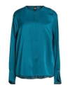 Hugo Boss Binalea Silk-blend Blouse In Green