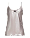 Hugo Boss Boss Woman Top Taupe Size 6 Polyester, Recycled Polyester, Viscose In Gray