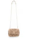 Hugo Boss Chain Strap Faux Fur Shoulder Bag In Brown