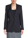 Hugo Boss Boss Jabinalah One-button Wool Blazer In Navy
