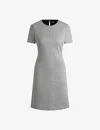 Hugo Boss Short-sleeved Dress In Herringbone Jersey In Open Miscellaneous