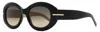 Hugo Boss Boss Women's Oval Chain Sunglasses B1521/n/s 0wmpr Black/beige 51mm In Multi