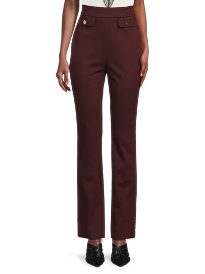Hugo Boss Boss Women's Tubeka Slim Pants In Maroon Black