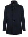 Hugo Boss Boss Wool And Cashmere Blend Coat In Black