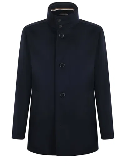 Hugo Boss Boss Wool And Cashmere Blend Coat In Black
