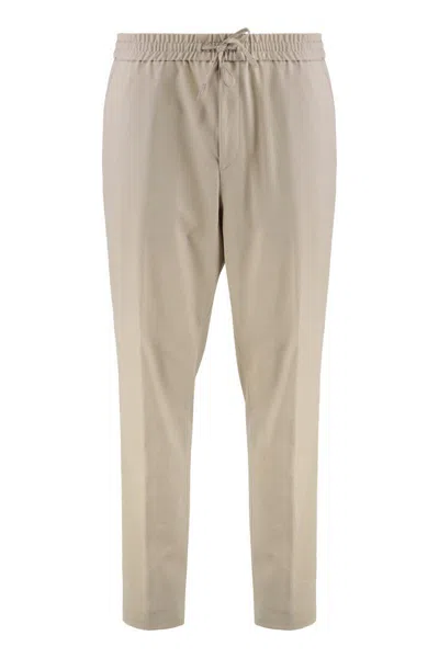 Hugo Boss Boss Wool Blend Trousers In Beige