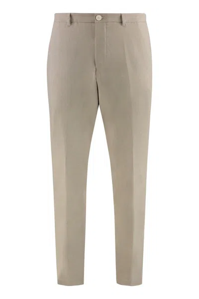 Hugo Boss Boss Wool Blend Trousers In Beige