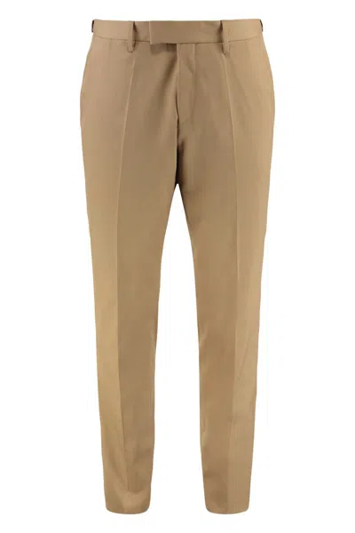 Hugo Boss Boss Wool Blend Trousers In Nude