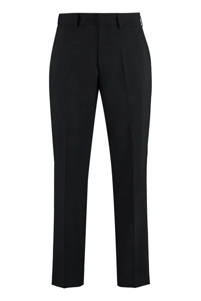 Hugo Boss Boss Wool Blend Trousers In Black