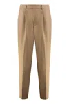 Hugo Boss Boss Wool Blend Trousers In Neutral