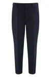Hugo Boss Wool Blend Tailored Trousers Belt Loops Pockets In Blue