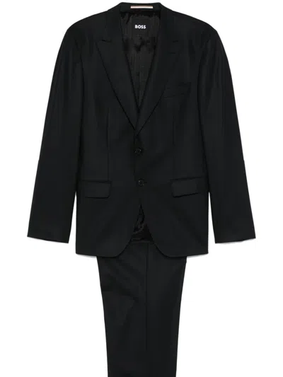 Hugo Boss Boss Wool Two-pieces Suit In Black