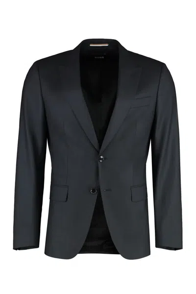 Hugo Boss Boss Wool Two-pieces Suit In Blue