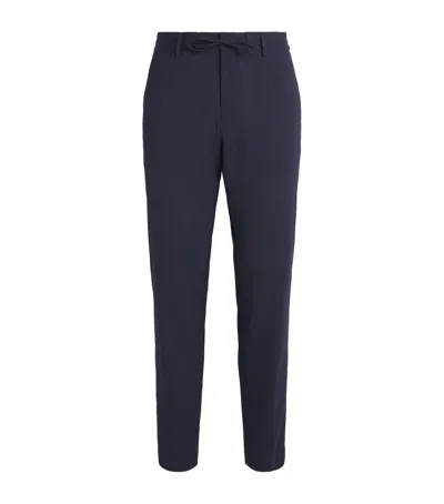 Hugo Boss Boss Wool-blend Elst Slim Trousers In Blue