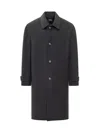 Hugo Boss Boss Wool-blend Jacket With Structured Collar And Button Front In Blue