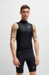 Hugo Boss Boss X Assos Packable Wind Vest With Breathable Mesh Back In Black