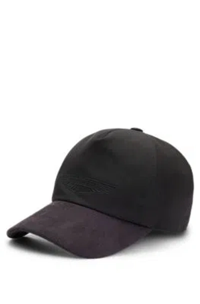 Hugo Boss Boss X Aston Martin Cap With Faux-suede Visor In Black