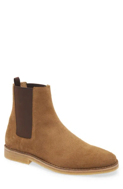 Hugo Boss Boss X Beckham Jareth Plain Toe Suede Chelsea Boot In Brown
