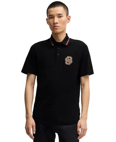 Hugo Boss Boss X Creation Of The Gods Men's Regular-fit Polo In Black