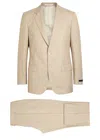 Hugo Boss Boss X David Beckham Melange Wool-blend Suit In Brown