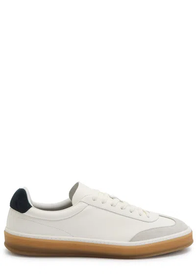 Hugo Boss Boss X David Beckham Panelled Leather Sneakers In White