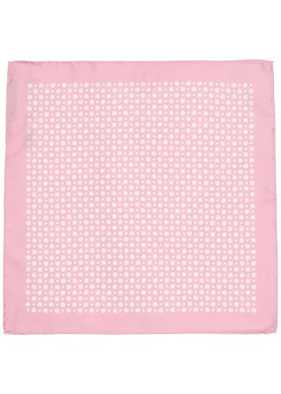 Hugo Boss Boss X David Beckham Polka Dot-print Silk Pocket Square In Pink