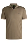 Hugo Boss Boss X Matteo Berrettini Active Polo Shirt With Four-way Stretch In Light Green