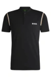 Hugo Boss Boss X Matteo Berrettini Active Polo Shirt With Moisture Control In Black
