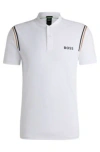 Hugo Boss Boss X Matteo Berrettini Active Polo Shirt With Moisture Control In White