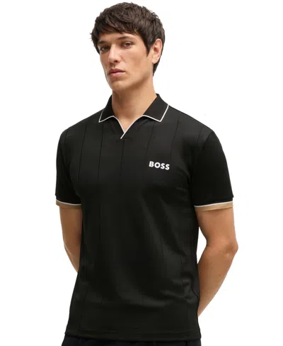 Hugo Boss Boss By  Men's Four-way Stretch Active Slim-fit Polo In Black