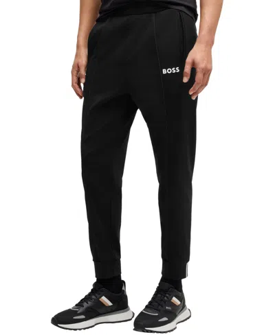 Hugo Boss Boss X Matteo Berrettini Regular-fit Jersey Trousers In Black