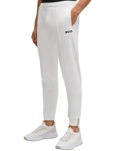 Hugo Boss Boss X Matteo Berrettini Regular-fit Jersey Trousers In White