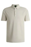 Hugo Boss Relaxed-fit Polo Shirt In Cotton Jacquard With Logo In White