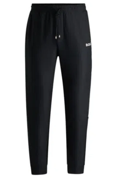 Hugo Boss Boss X Matteo Berrettini Tracksuit Bottoms With Contrast Tape And Branding In Black